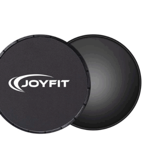 JoyFit Exercise Core Sliders- Dual Sided Exercise Gliding Discs, Ab, Back, Hip, and Leg, Exercise Gear for Gym, Home, Yoga, Strengthen Abdomen, Improve Balance. Ideal for Men and Women Pair (Black)